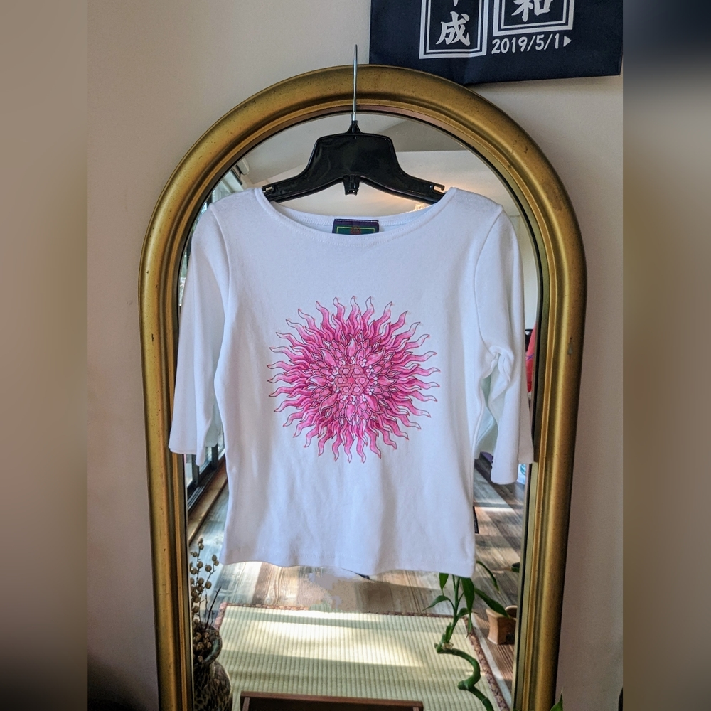 Higher State Pink Sun? Flower? With Beads Top